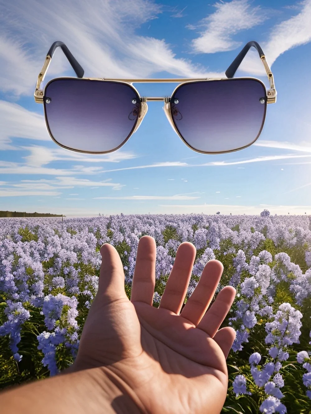 Men’s Elegant and Refined Anti-UV Sunglasses with Metal Frame.